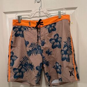 Hurley Tan,Blue & Orange Board Shorts Vibrant Swimwear size 32